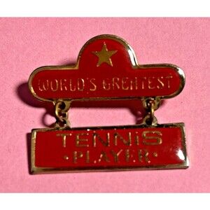 Vintage  ©Centennial 1979 - World’s Greatest Tennis Player Dangle Pin or Brooch